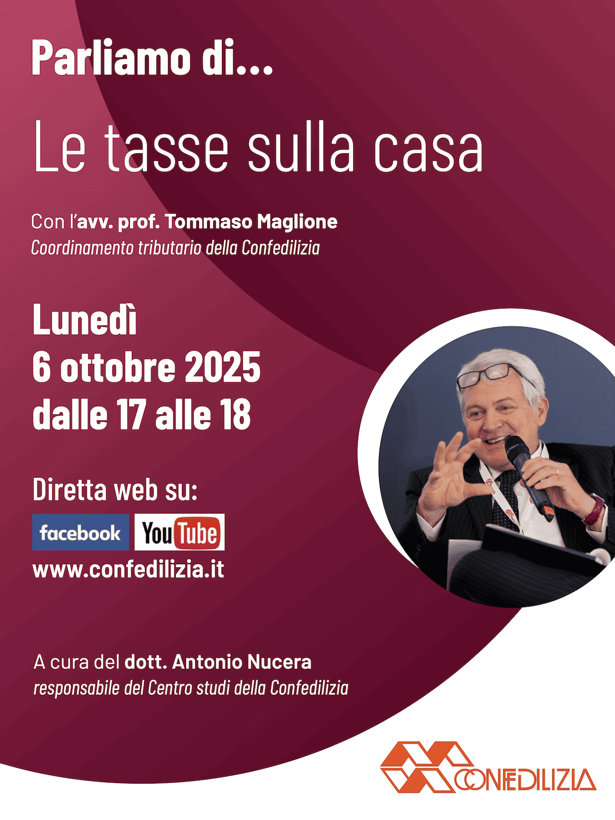 Tasse sulla casa - Seminario online 20251006 Seminario online dal titolo "Tasse sulla casa" con l'avv. prof. Tommaso Maglione - Coordinamento legali della Confedilizia