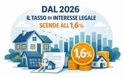 Dal 2026 il tasso di interesse legale scende all’1,6%