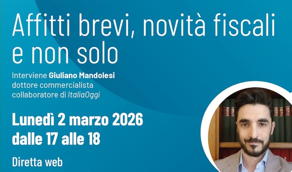 Affitti brevi, novità fiscali e non solo – Seminario on-line